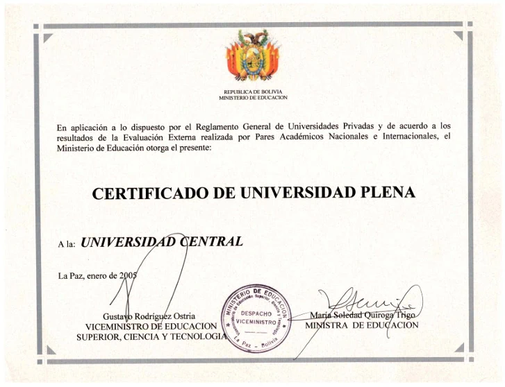 UNICEN Certificado Universidad Plena